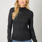 Lettuce Edge Detail Mock Neck Top
