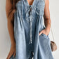 Sleeveless Top & Shorts Denim Jumpsuit