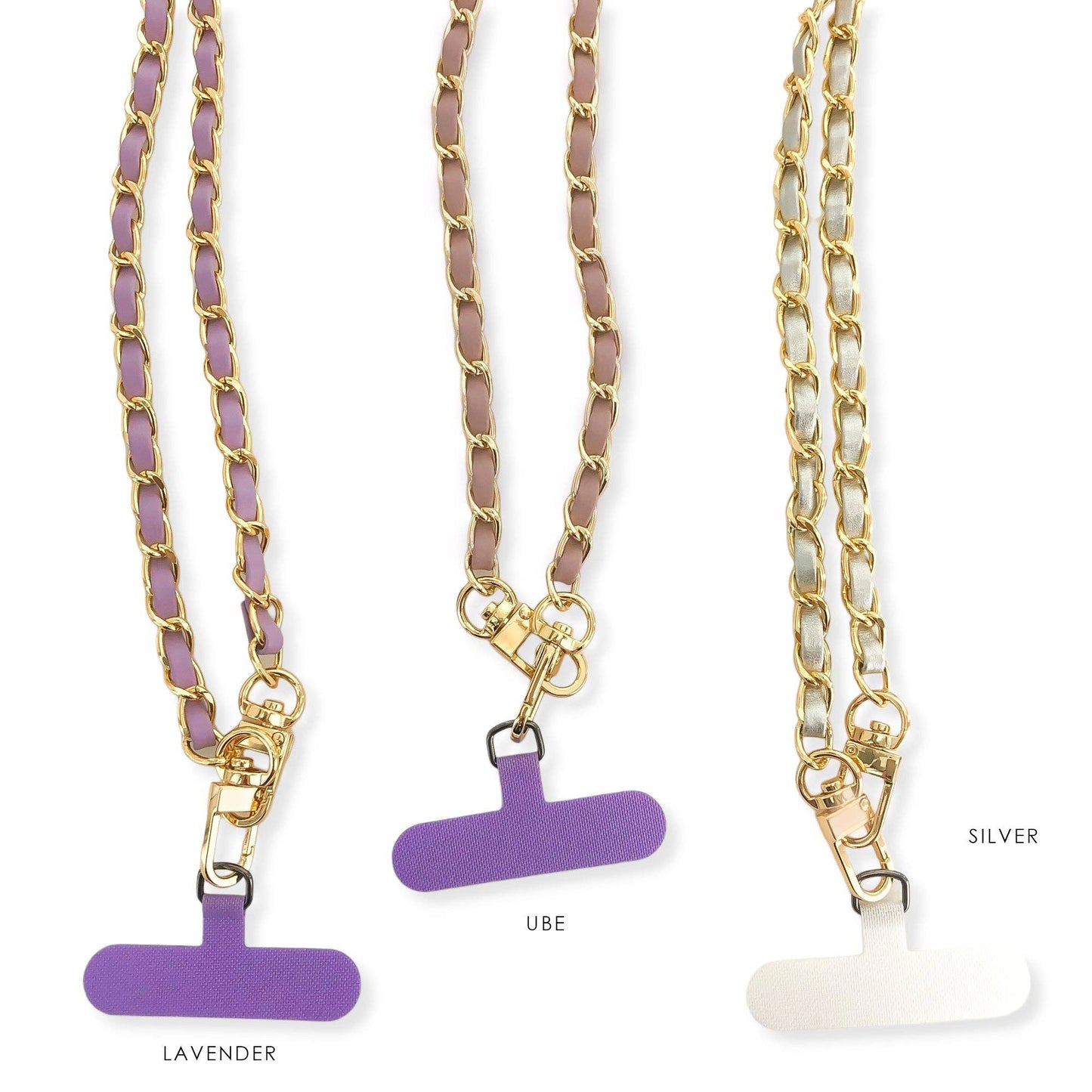 Long Faux Vegan Leather Phone Chain