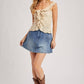 CROCHET RUFFLED KNIT TOP