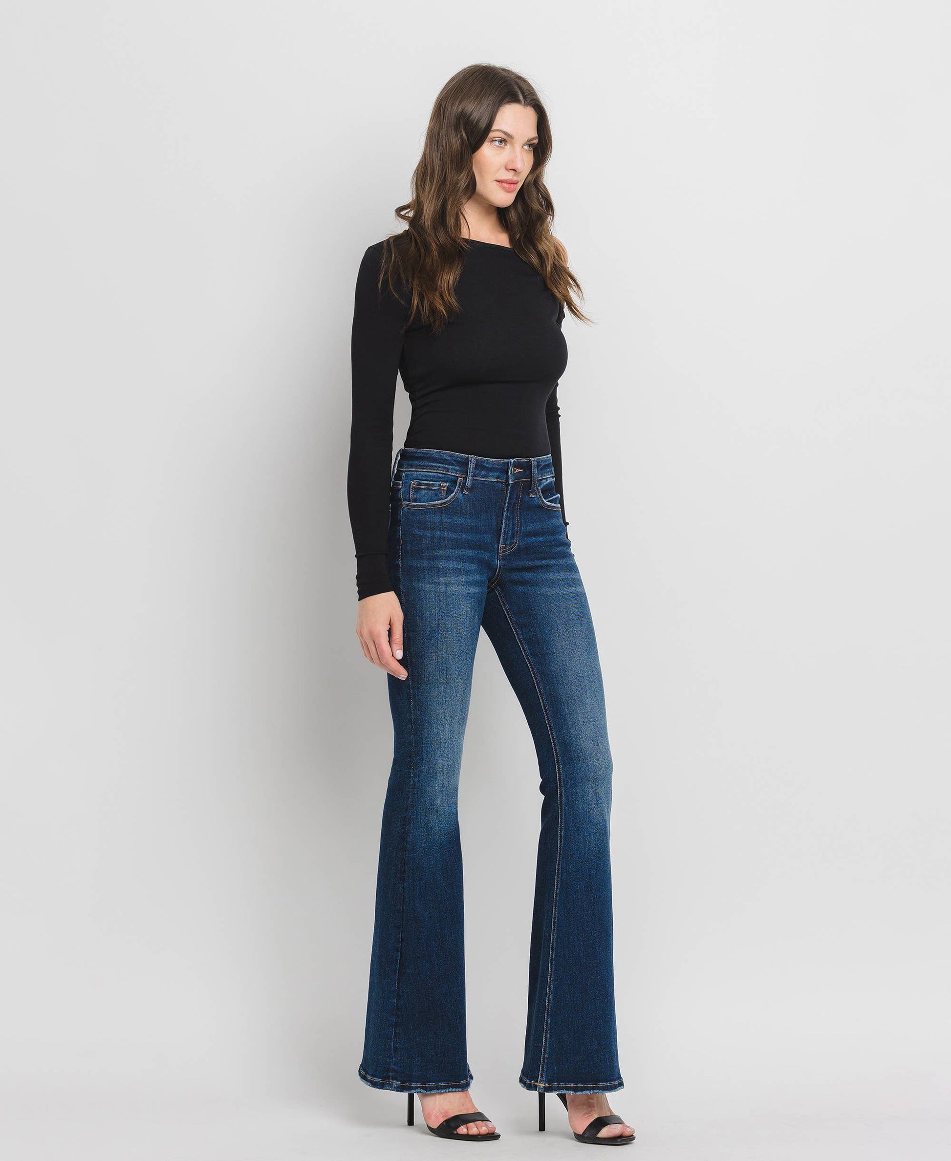 MID RISE SUPER FLARE JEANS - Southern Sassy Boutique