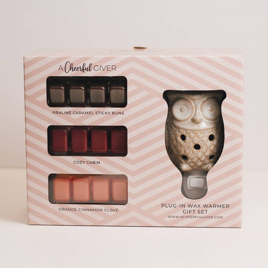 Owl Plug-In Wax Warmer Gift Set