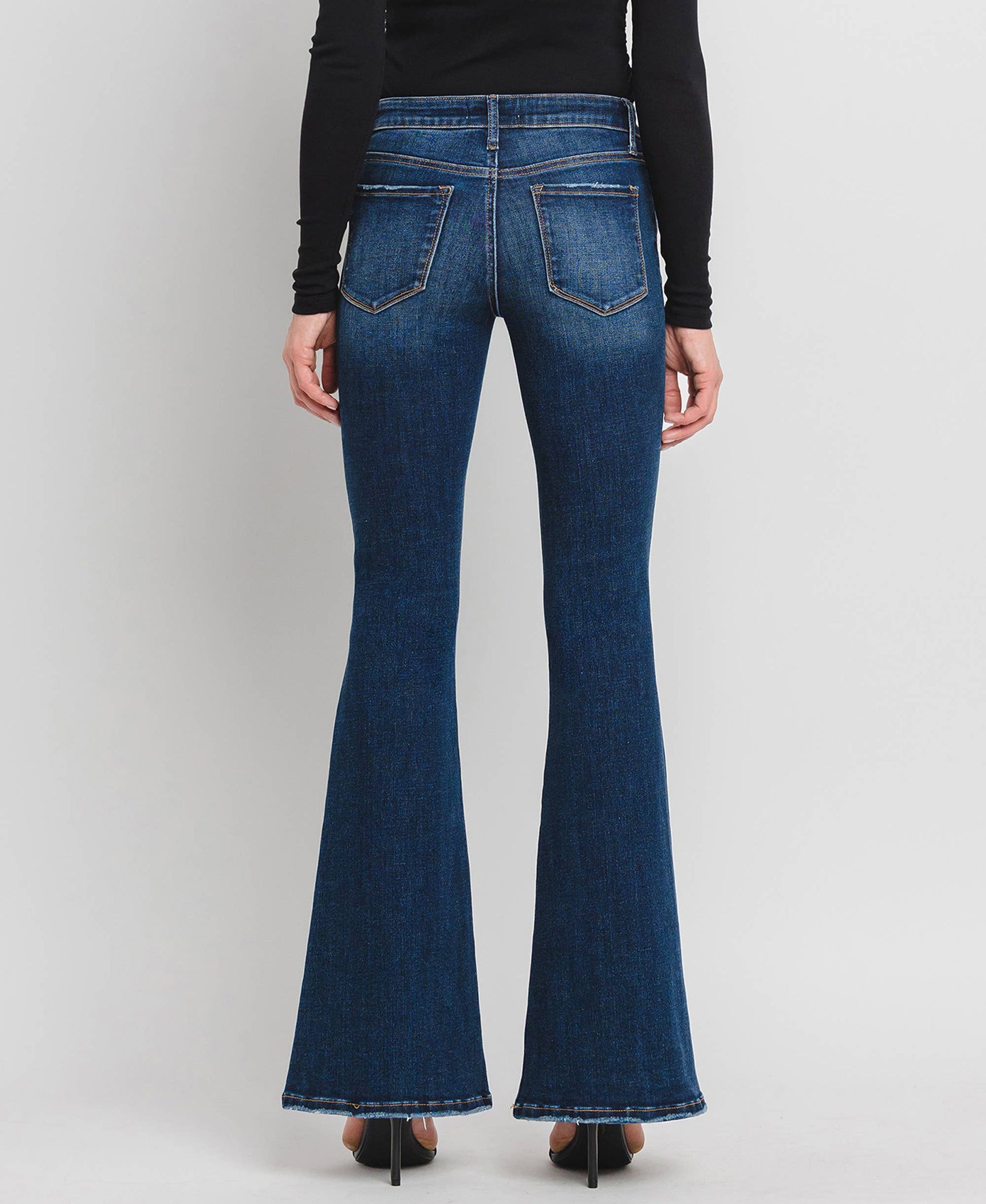 MID RISE SUPER FLARE JEANS - Southern Sassy Boutique