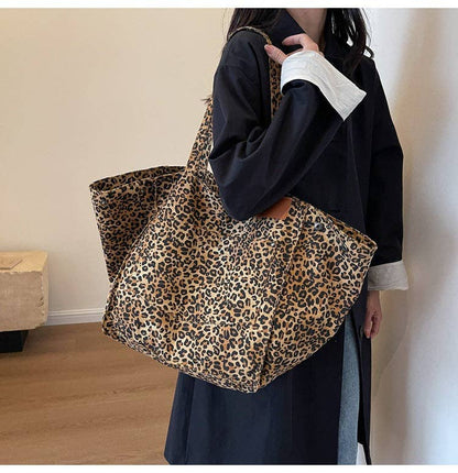 Leopard Print Shoulder Bag Large Capacity Tote Bag