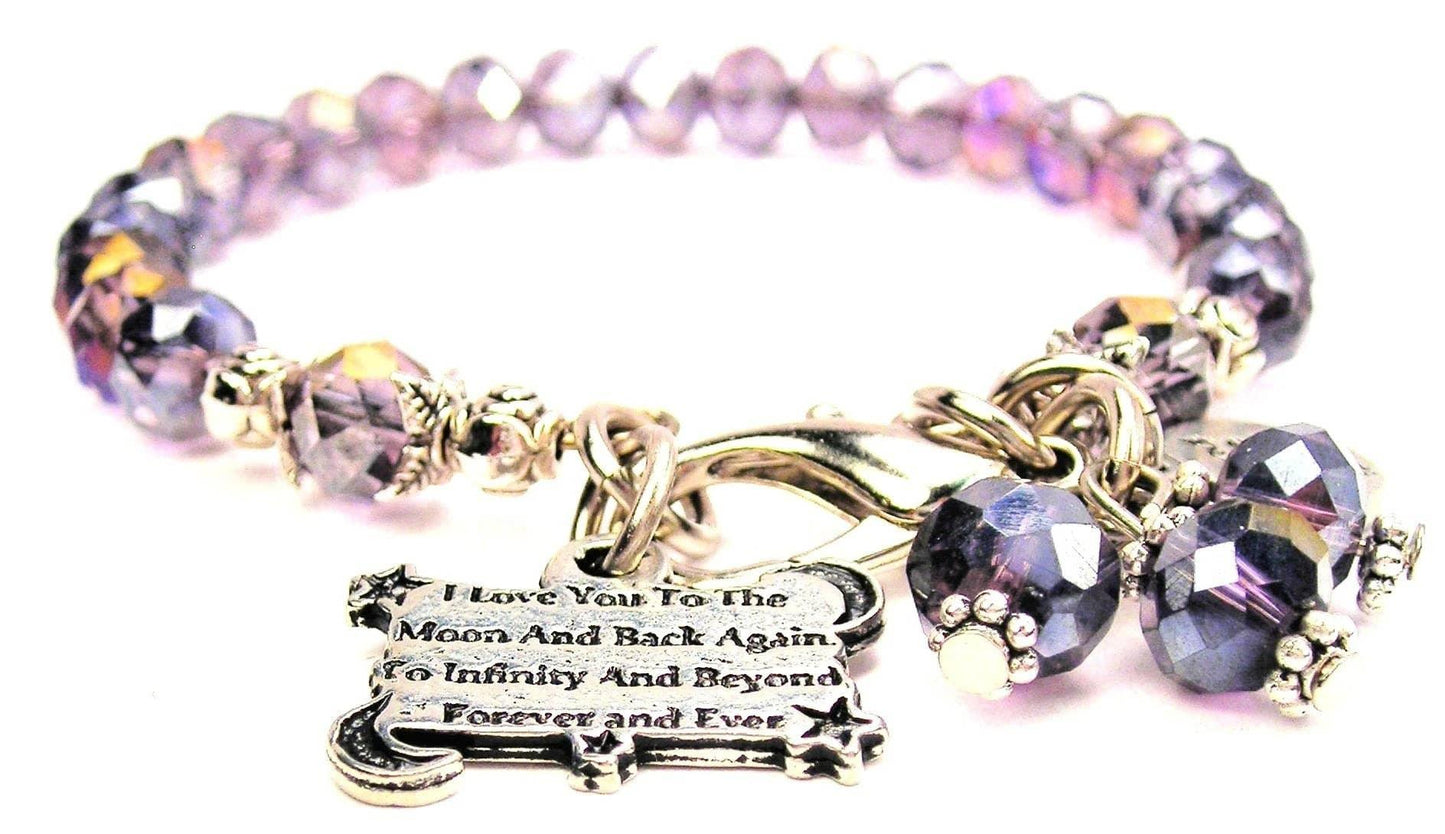 I Love You to the Moon Splash of Color Crystal Bracelet - Southern Sassy Boutique