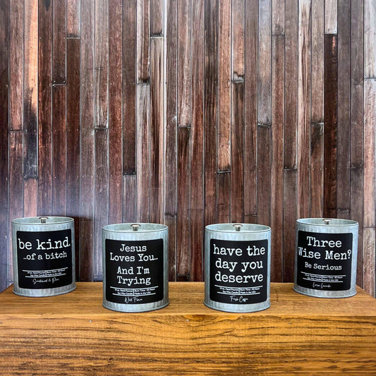 Jesus Loves You And I'm Trying Rustic Candles - Gift Candle - Southern Sassy Boutique
