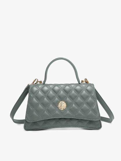 Leona Quilted Lion Head Satchel
