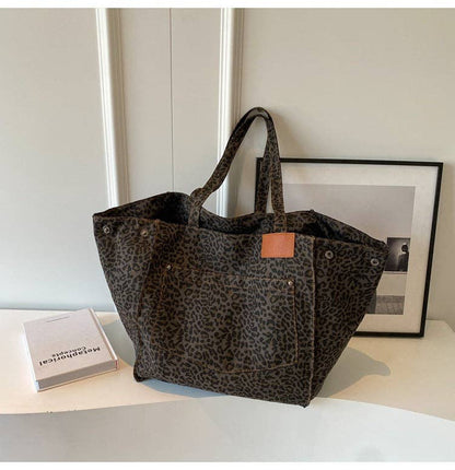 Leopard Print Shoulder Bag Large Capacity Tote Bag