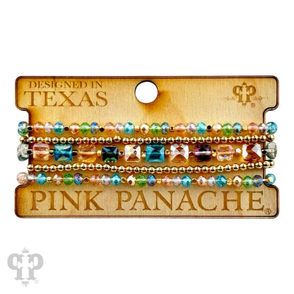 Square and round faceted bead bracelet stack - Southern Sassy Boutique