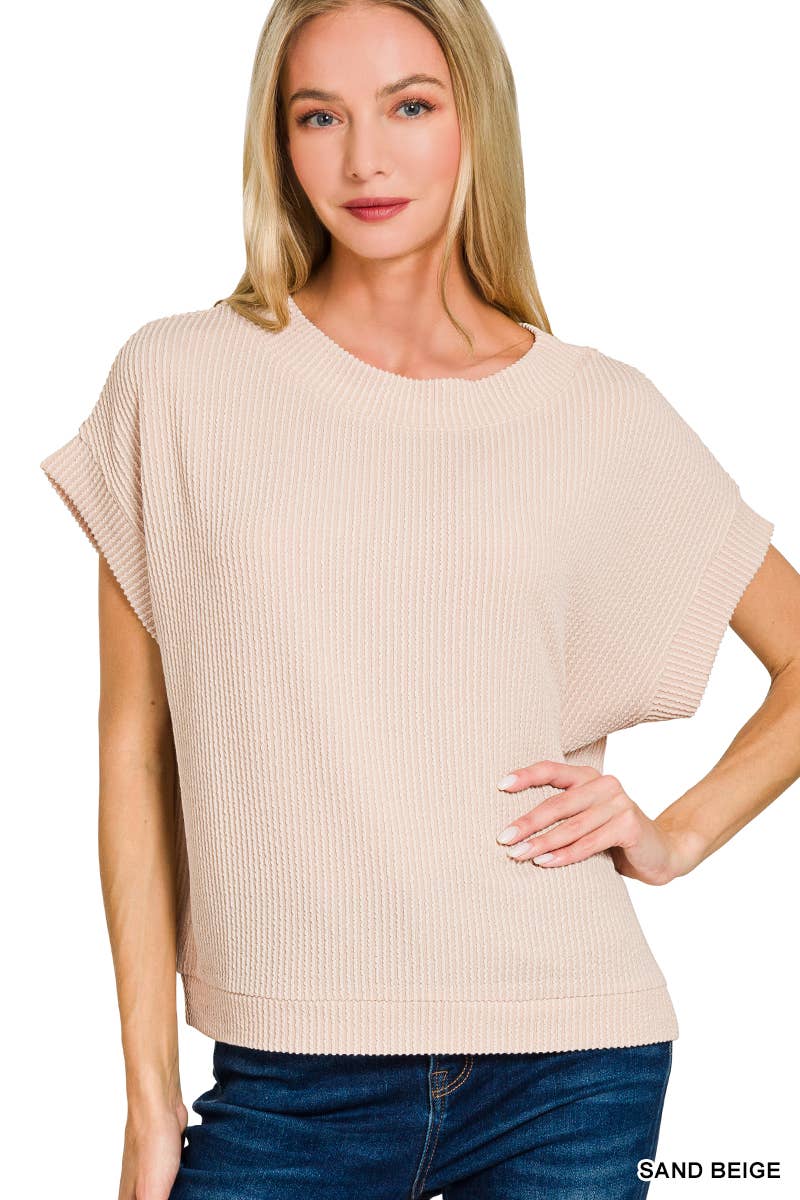Corded Rib Knit Top