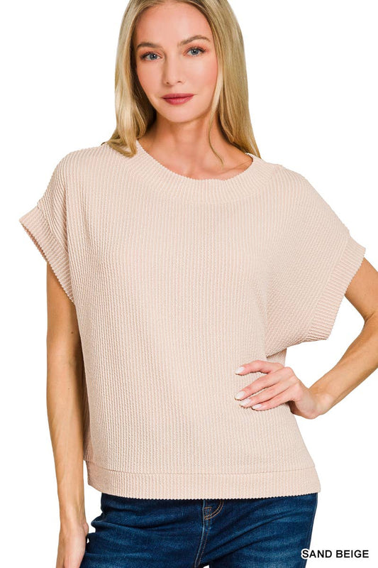 Corded Rib Knit Top