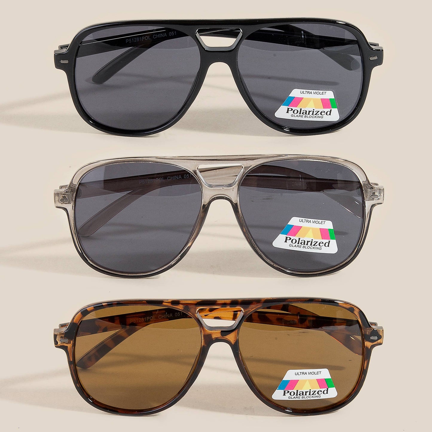 Acetate Aviator Frame Sunglasses