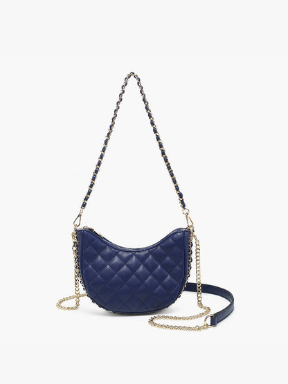 Quilted Shaped Crossbody w/ Chain Straps