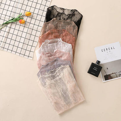 Semi Sheer Mesh Floral Lace Layering See Through Top - Southern Sassy Boutique