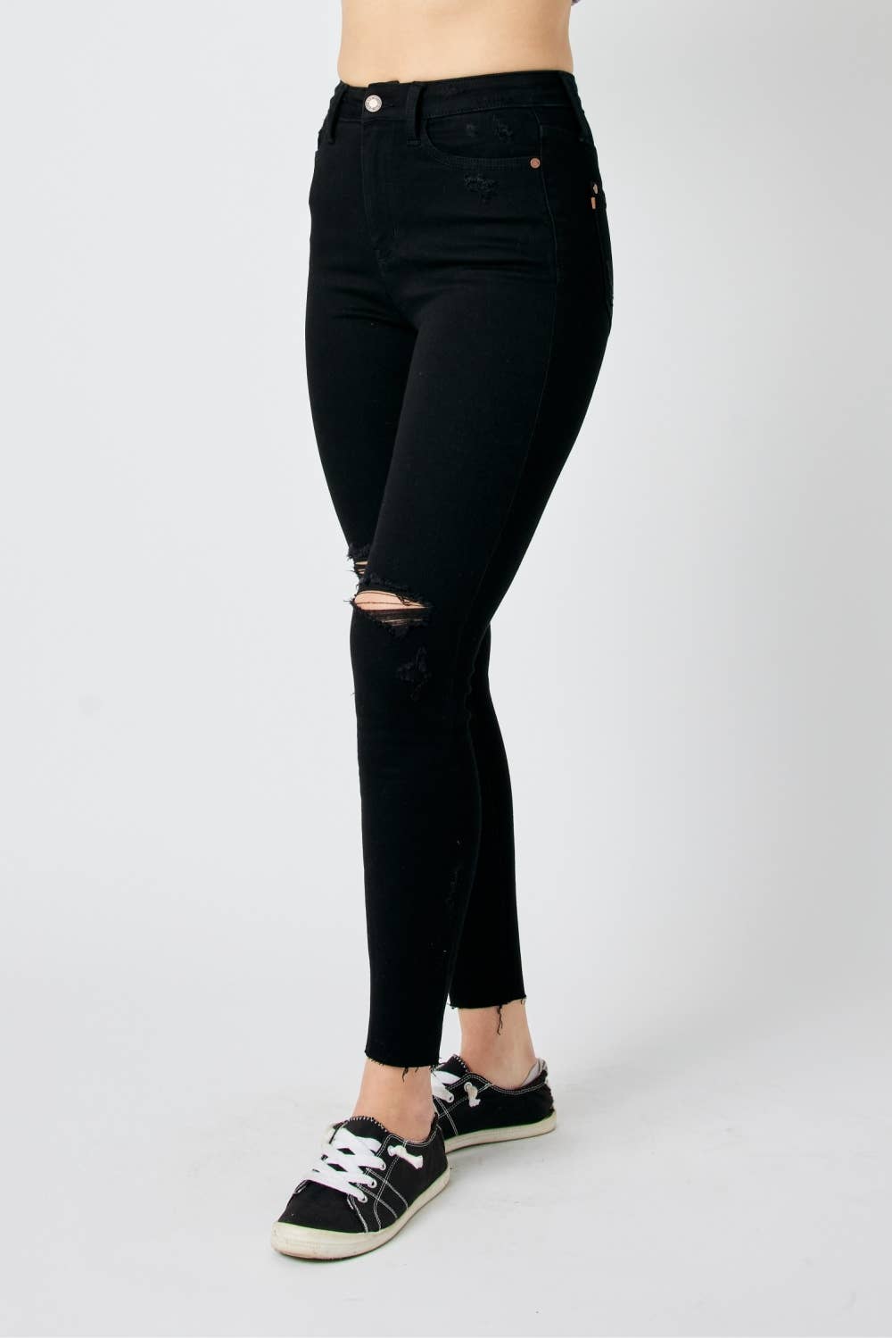 HW Heavy Destroy Raw Hem Skinny