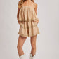 STRAPLESS EMBROIDERED TRIM ROMPER