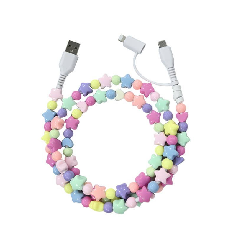 2-in-1 Colorful Star Fast Charging Cable