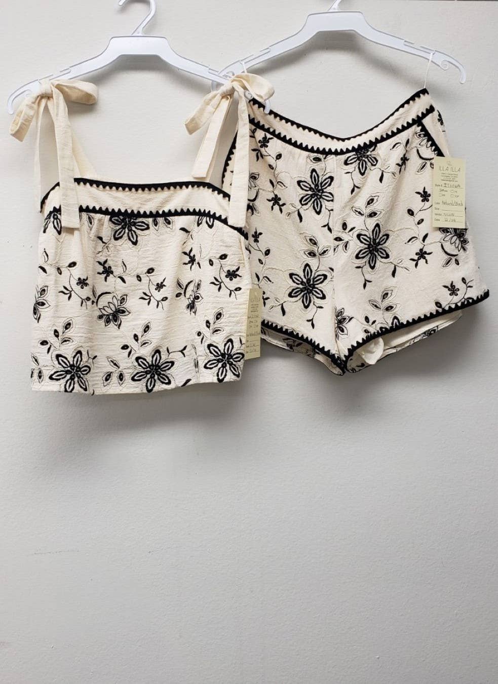 Embroidery Crop Top and Short Set