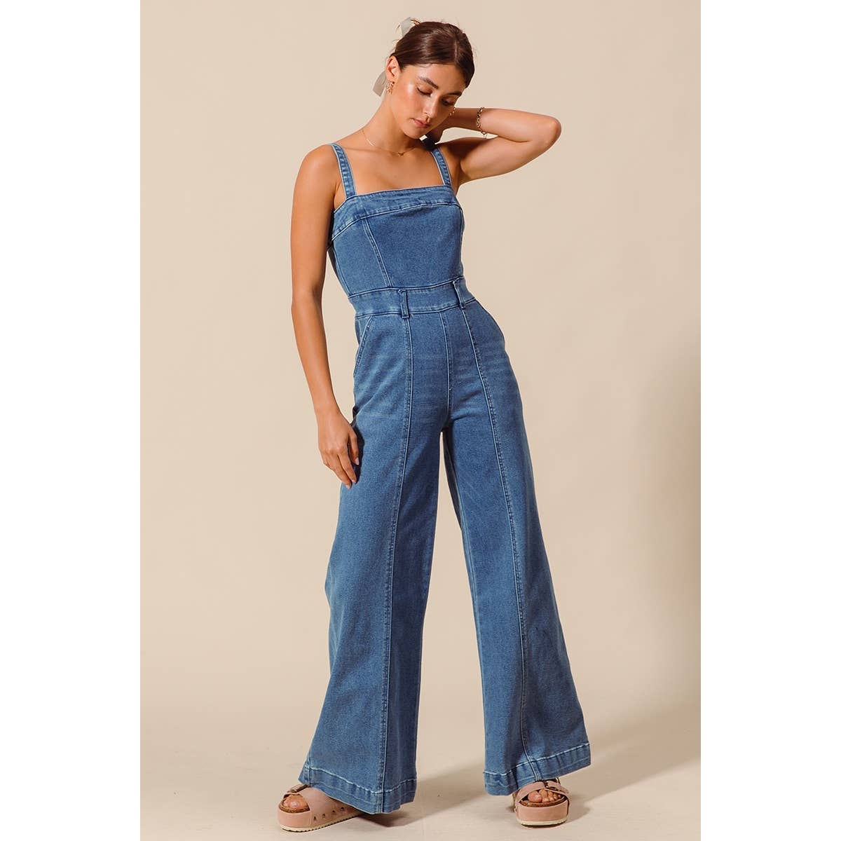 Washed Denim Jumpsuit