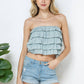 STRAPLESS RUFFLE TUBE TOP