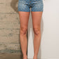 High Rise Rhinestone Studs Denim Shorts