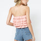 STRAPLESS RUFFLE TUBE TOP