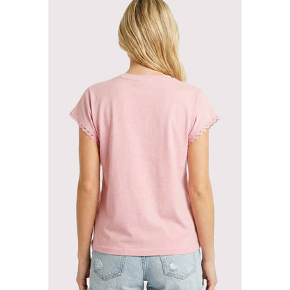 Ric Rack Trimmed Shoulder Short Sleeve