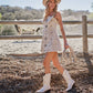 Studded Western Buckle Stretch Denim Dress