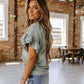 Ruffle Sleeve Textured Blouse