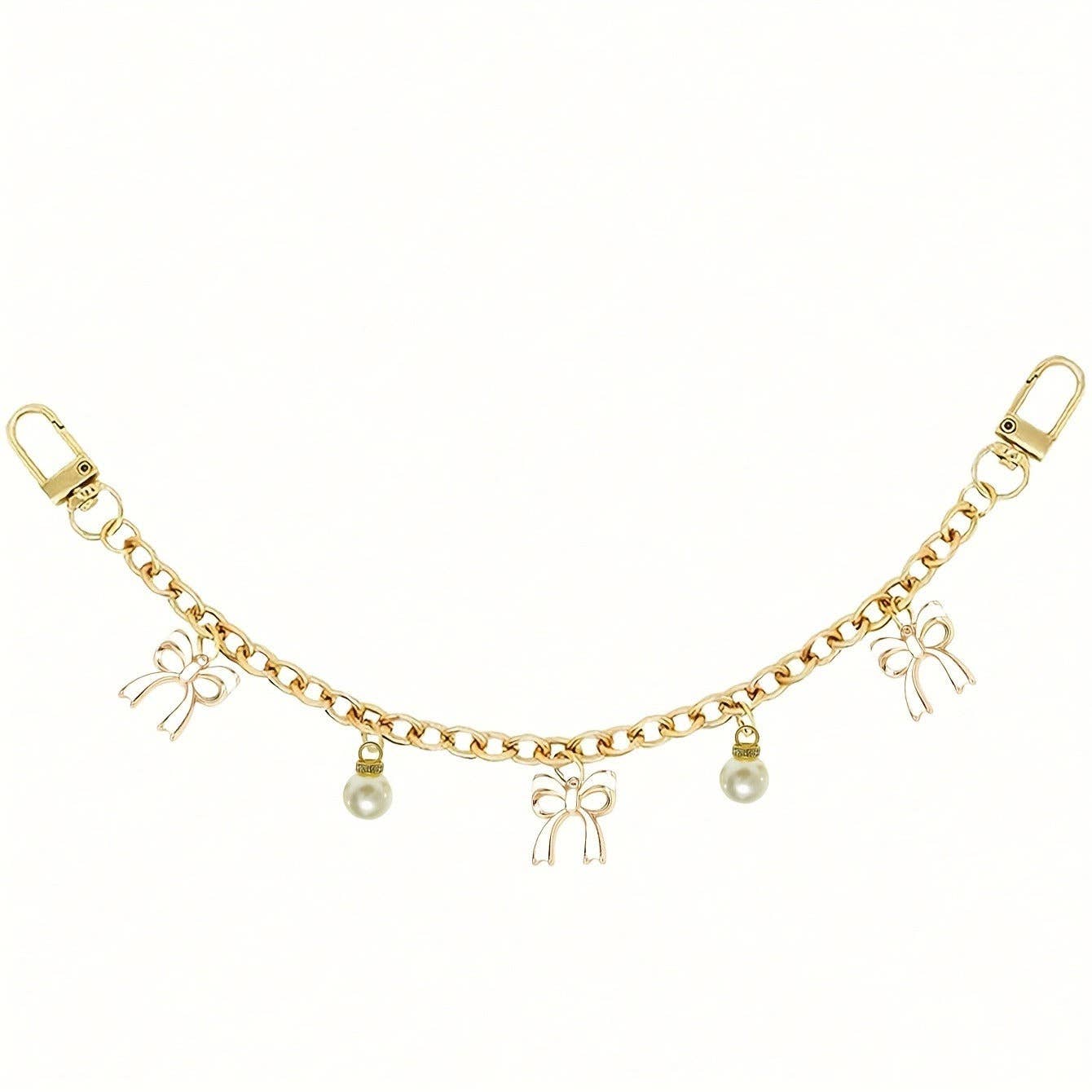 Elegant Bow Knot Pearl Chain Bag Charm DP25H622