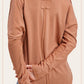 Textured Fabric Contrast Terry Long Sleeve Top
