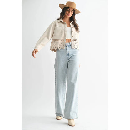 LASERCUT DETAILING JACKET - Southern Sassy Boutique