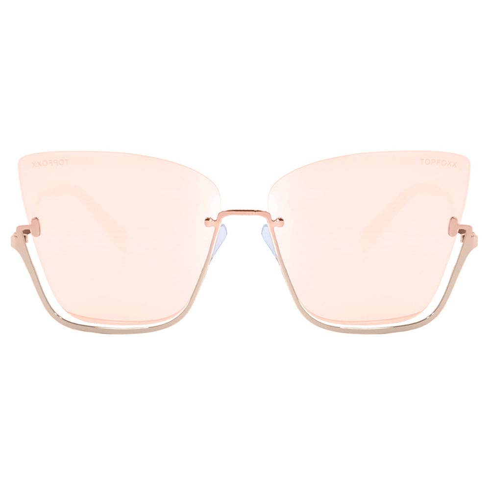 Vixen - Rosegold Frame Rosegold Lens Metal Cateye Sunglasses