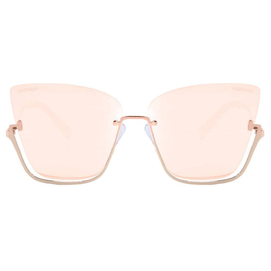 Vixen - Rosegold Frame Rosegold Lens Metal Cateye Sunglasses