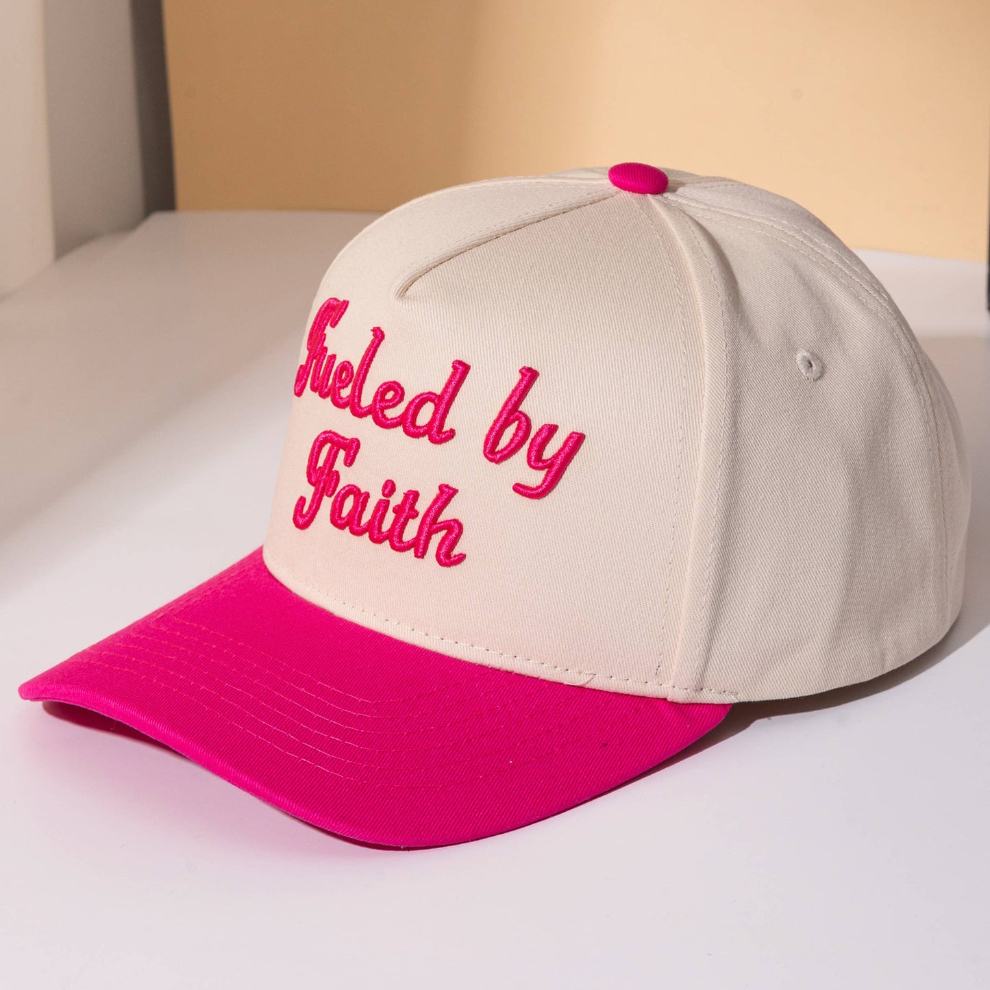 Fueled By Faith Embroidered Letter Two Tone Trucker Cap