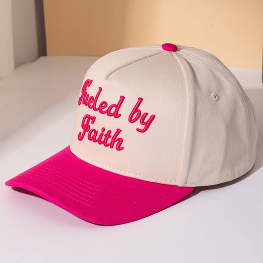 Fueled By Faith Embroidered Letter Two Tone Trucker Cap