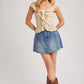 CROCHET RUFFLED KNIT TOP
