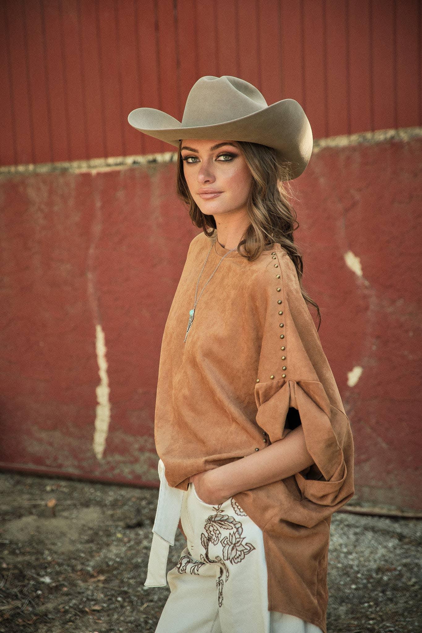 33156T - Studded High Low Oversized Tee - Southern Sassy Boutique