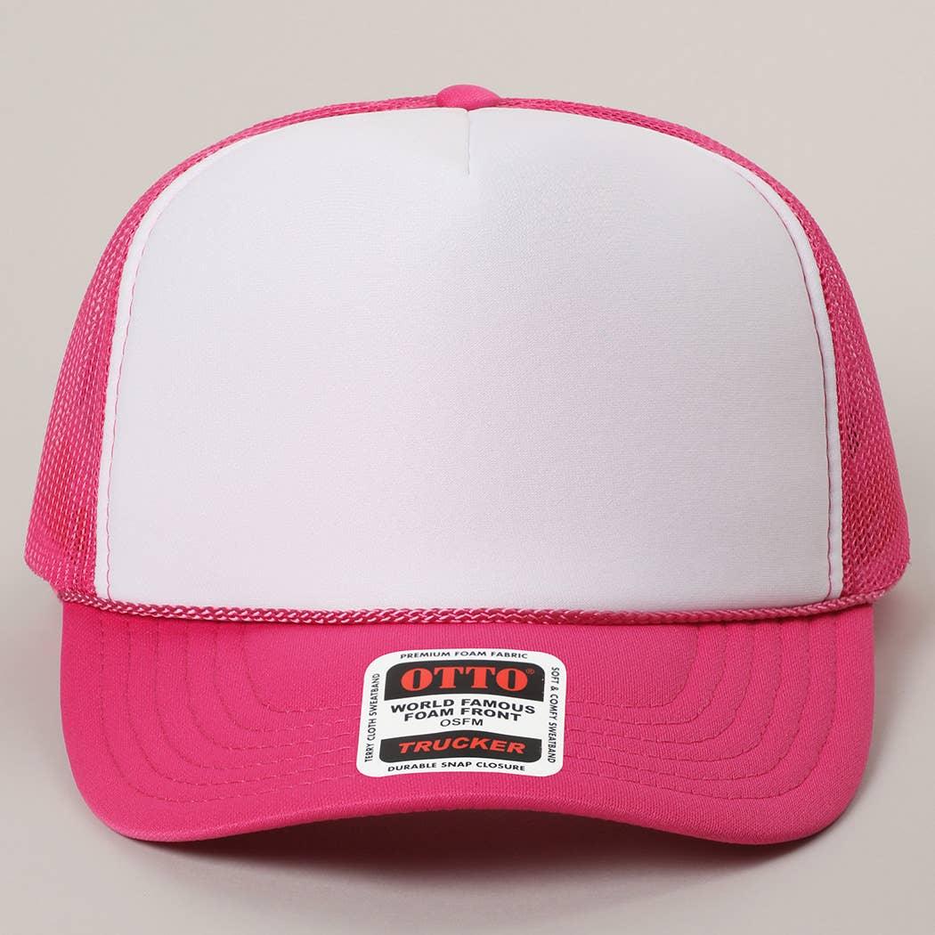 Two-Tone Mesh Back High Crown Foam Trucker Hat - Southern Sassy Boutique