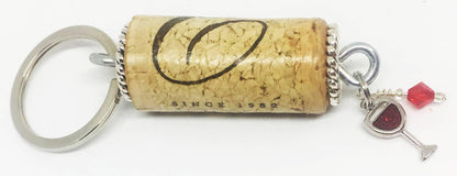 Red Wine Glass Charm Braid Design Keychain - Southern Sassy Boutique