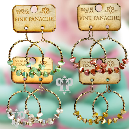 Stone circle earring