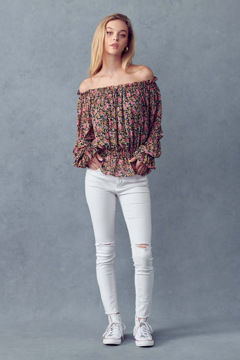 Off-Shoulder Floral Top
