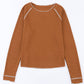 Waffle Knit Long Sleeve Top