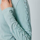 Ribbed Braided Sleeve Top