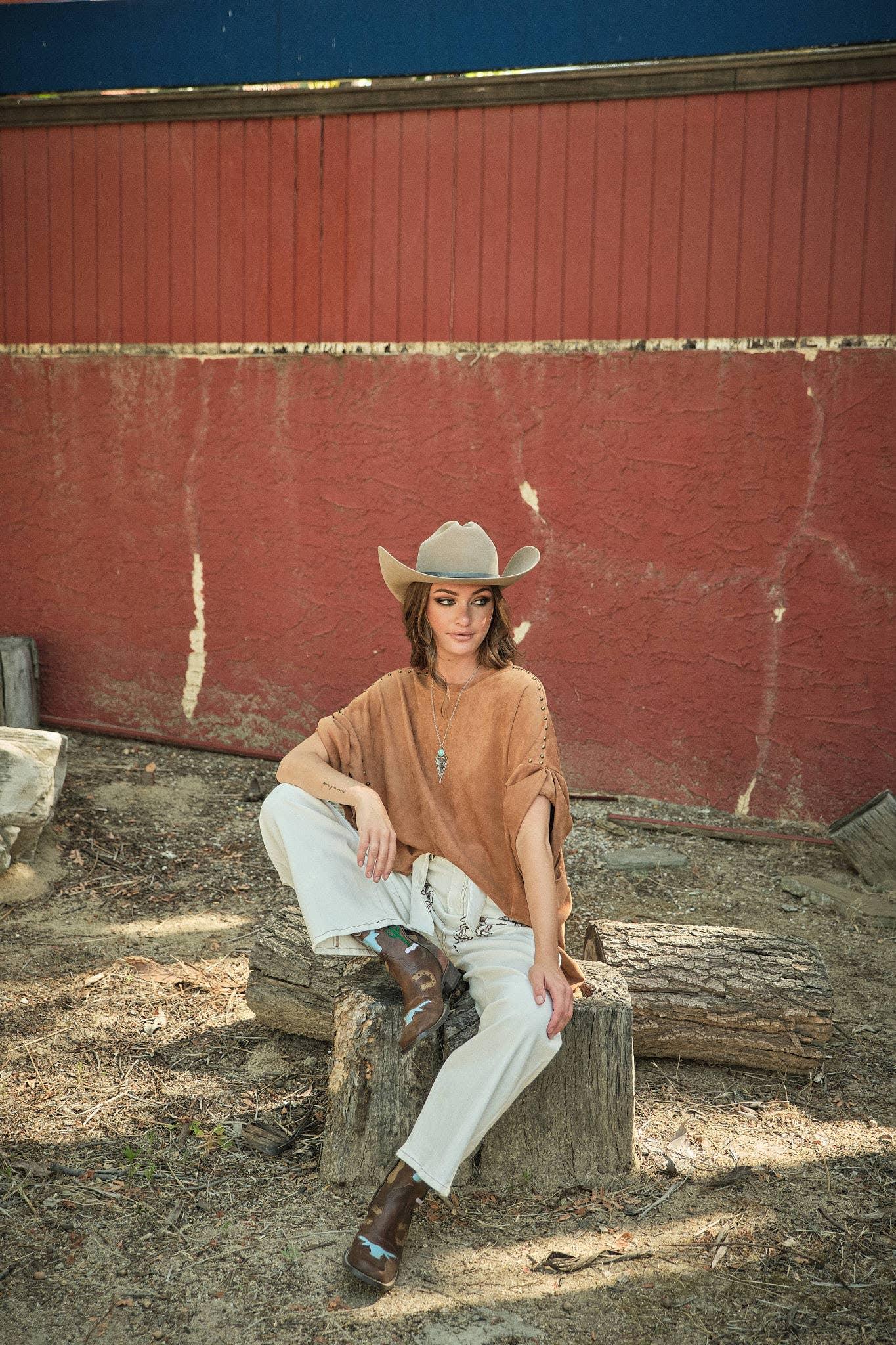 33156T - Studded High Low Oversized Tee - Southern Sassy Boutique