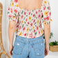 Smoked Floral Puff Top