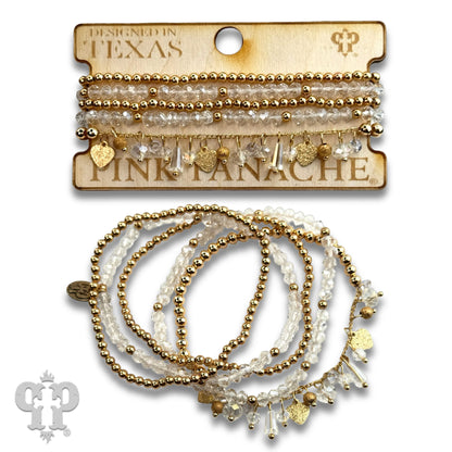 Heart and variety bead charm bracelet - Southern Sassy Boutique