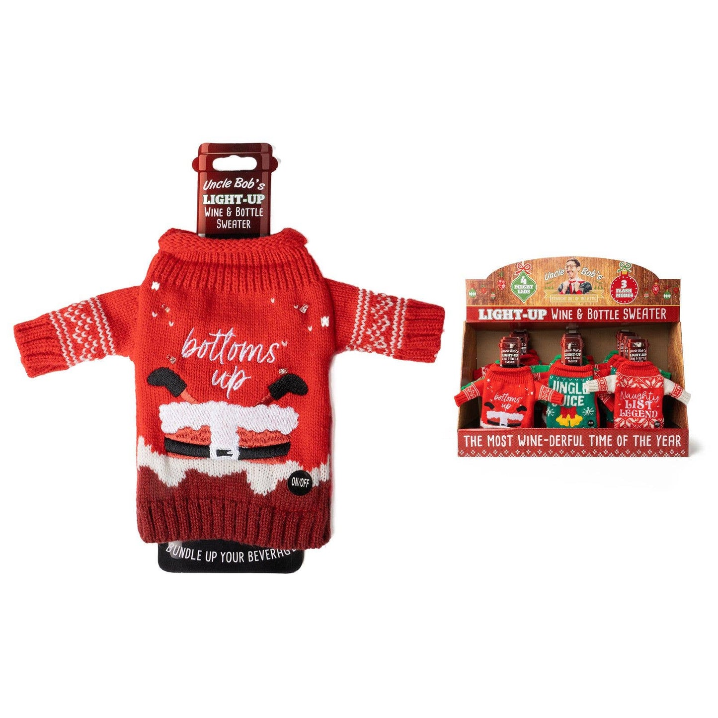 Uncle Bob’s Light-Up Wine & Bottle Sweater