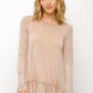 Ruffle Hem Long Sleeve Top