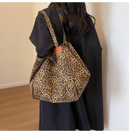Leopard Print Shoulder Bag Large Capacity Tote Bag